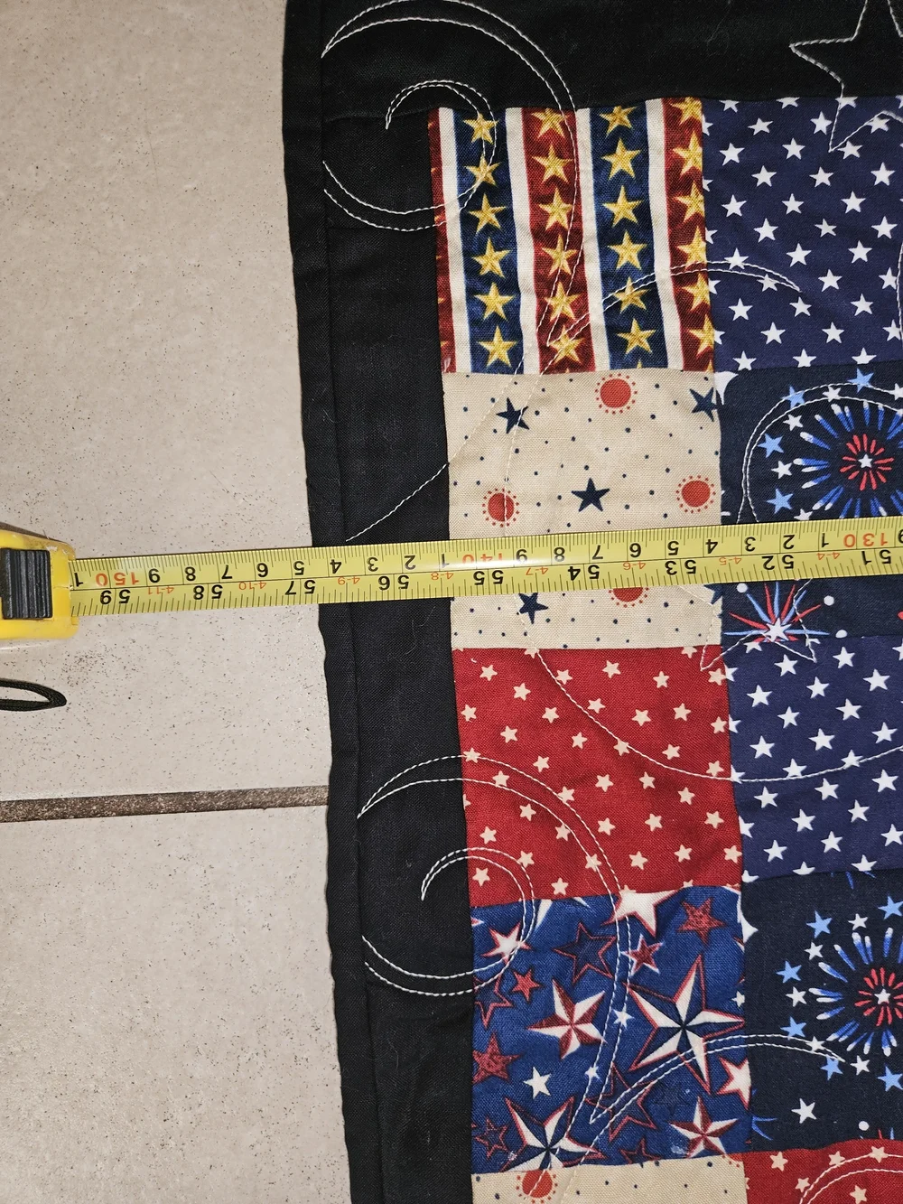 Handmade Patriotic Eagle Quilted Throw Blanket - Blue, Red, White